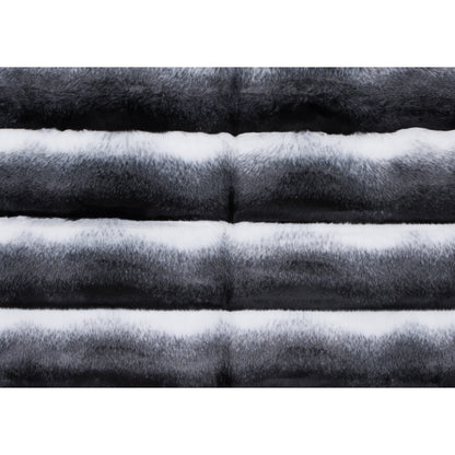 Black, White and Gray Ribbed Ombre Faux Fur Full