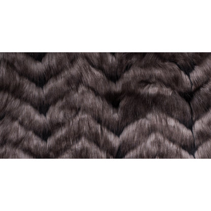 Gray Herringbone Faux Fur - Folded