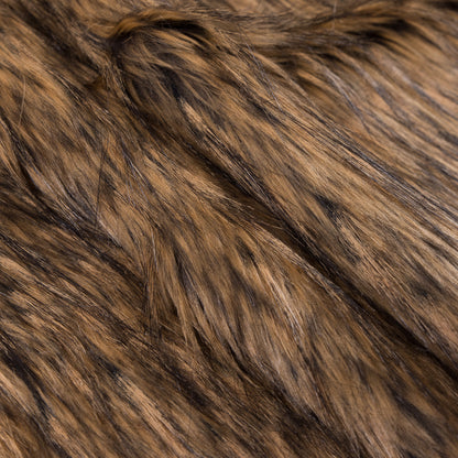 Brown and Black Long Haired Faux Fur - Folded