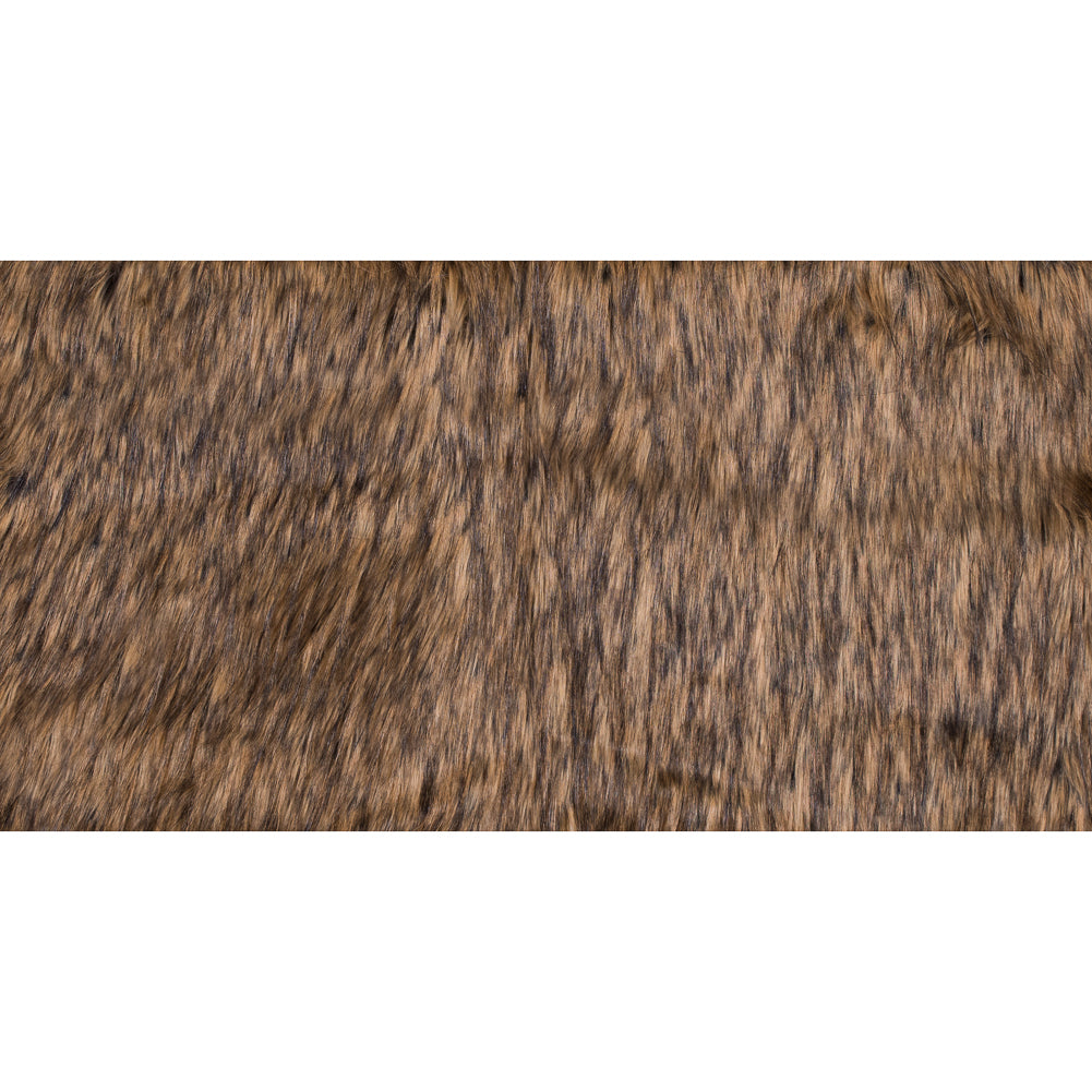 Brown and Black Long Haired Faux Fur - Full