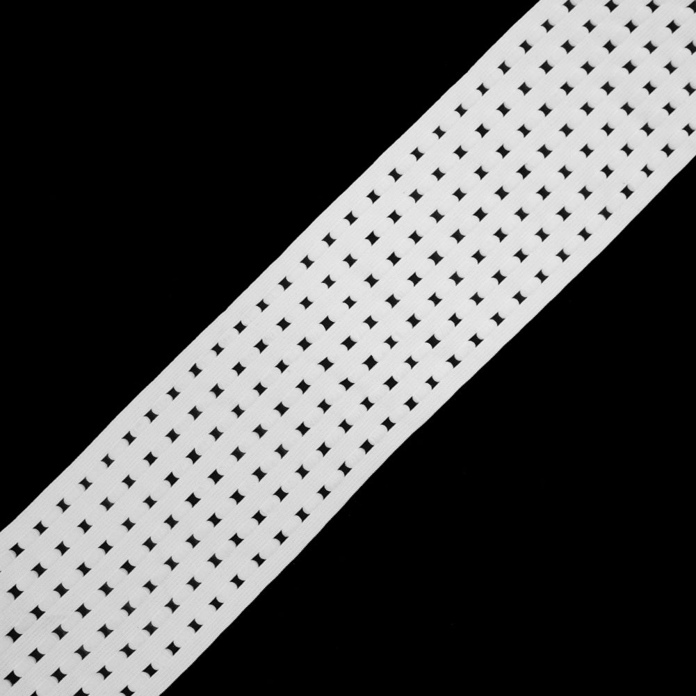 White Wide Elastic Trim - 3.75