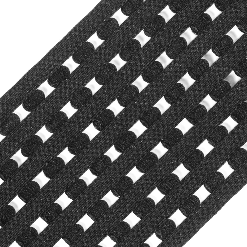 Black Wide Elastic Trim - 3.75 - Detail
