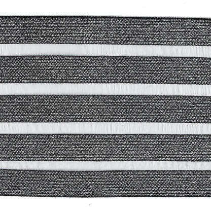 Italian Metallic Silver Elastic Trim with Sheer Stripes - 3.5" Detail