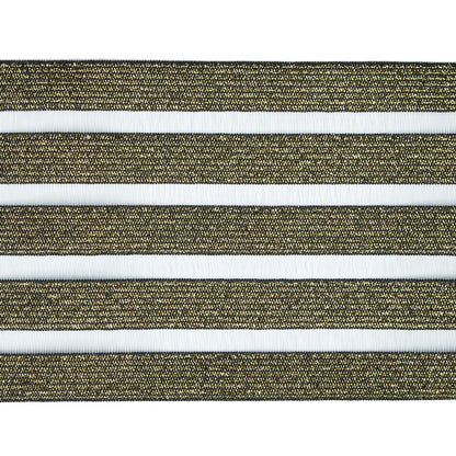 Italian Metallic Gold Elastic Trim with Sheer Stripes - 3.5 - Detail