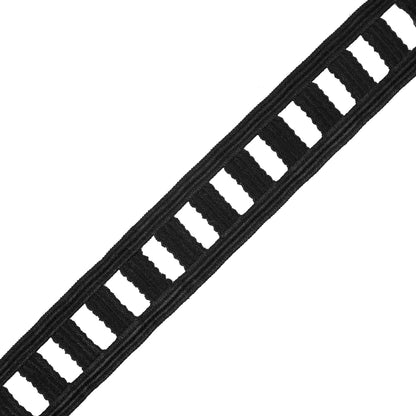 Black Embroidered Venise Lace Ladder Trim - 1.75"