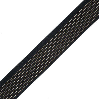 Italian Gold Studded Black Elastic Trim - 2