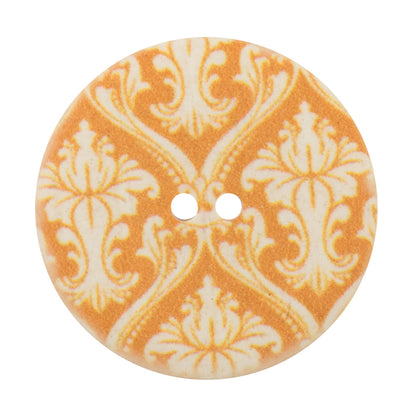 Italian Pale Marigold Damask Printed Button - 54L/34mm