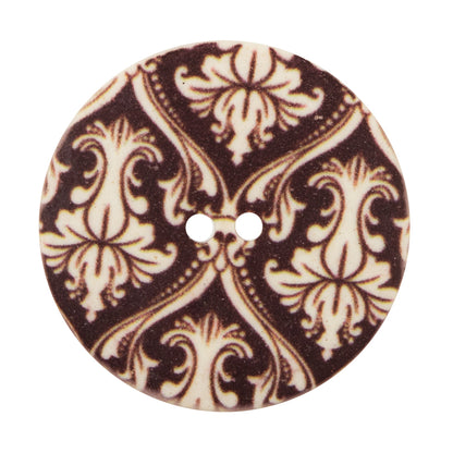 Italian Carafe Brown Damask Printed Button - 54L/34mm