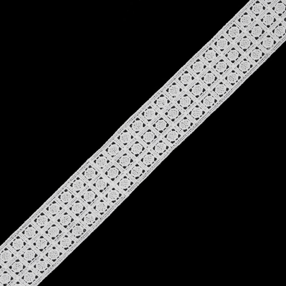 White Embroidered Lace Trim - 1.5"