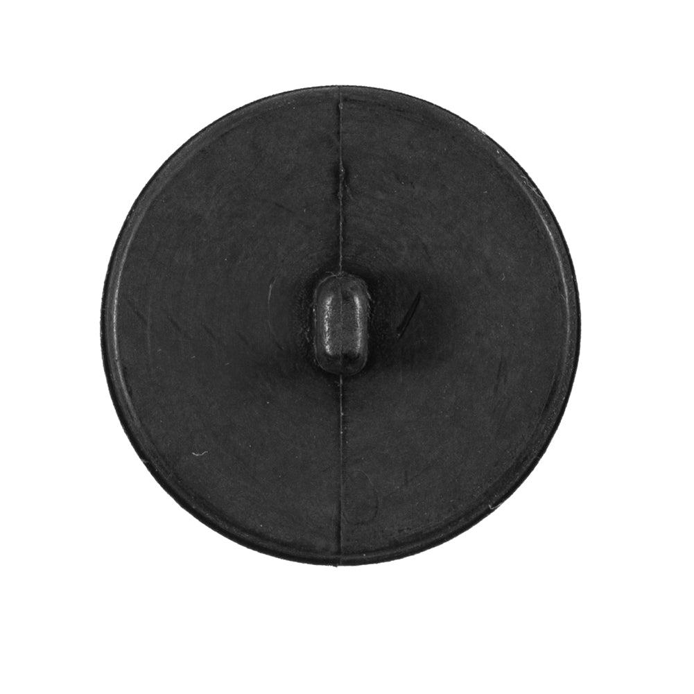 Italian Matte Black Domed Plastic Button - 44L/28mm Detail