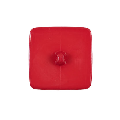 Italian Flame Scarlet Square Plastic Button - 36L/23mm - Detail