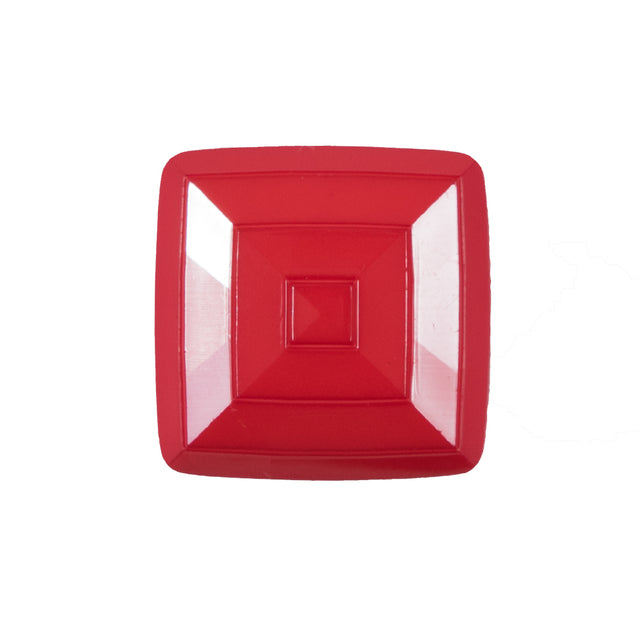 Italian Flame Scarlet Square Plastic Button - 36L/23mm