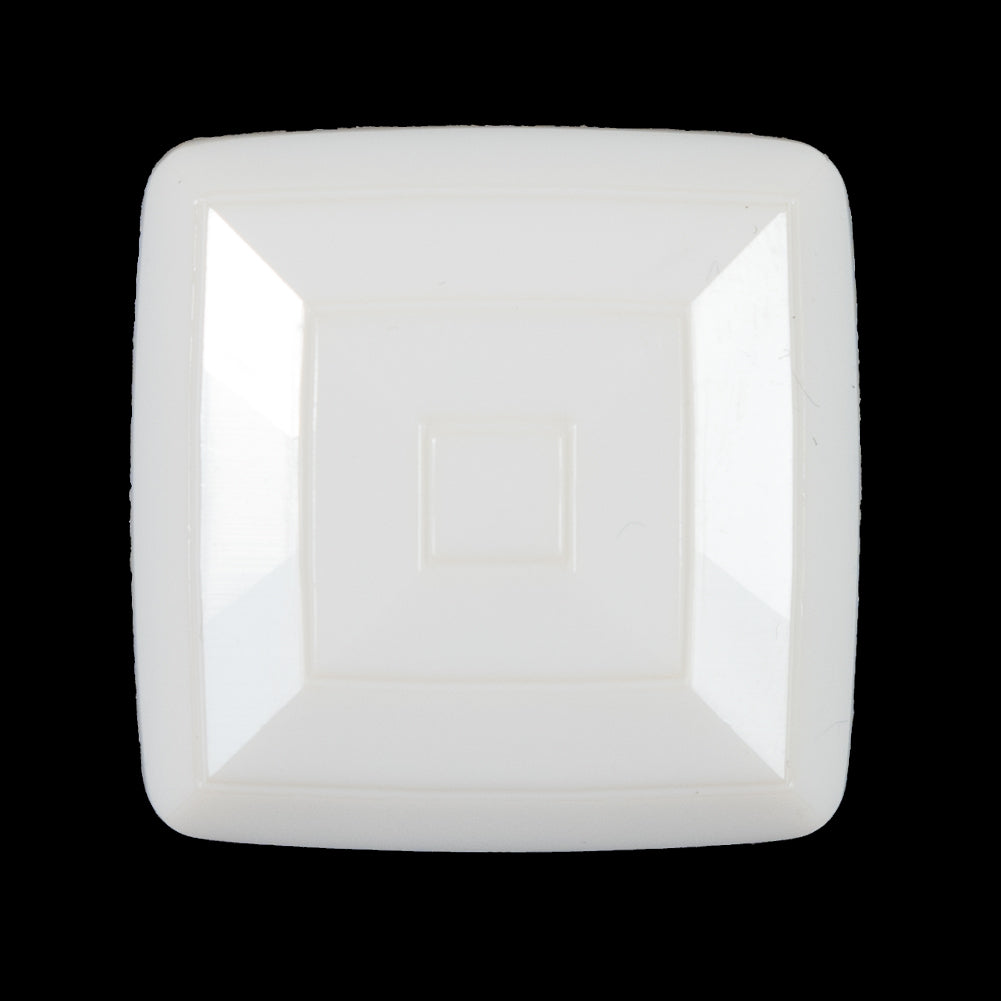Italian Ivory Square Plastic Button - 48L/30.5mm