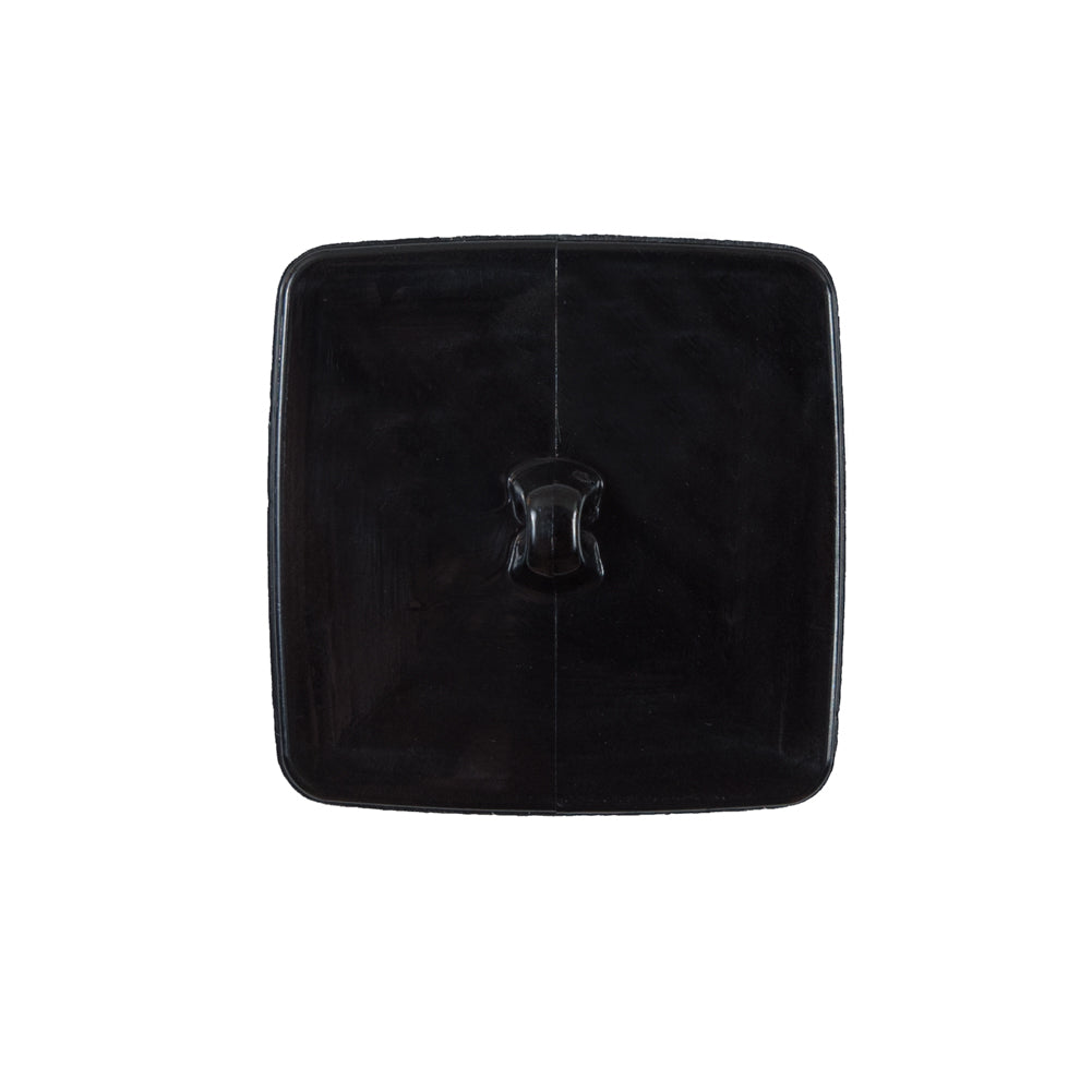 Italian Black Square Plastic Button - 36L/23mm Detail