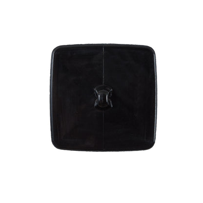Italian Black Square Plastic Button - 36L/23mm Detail