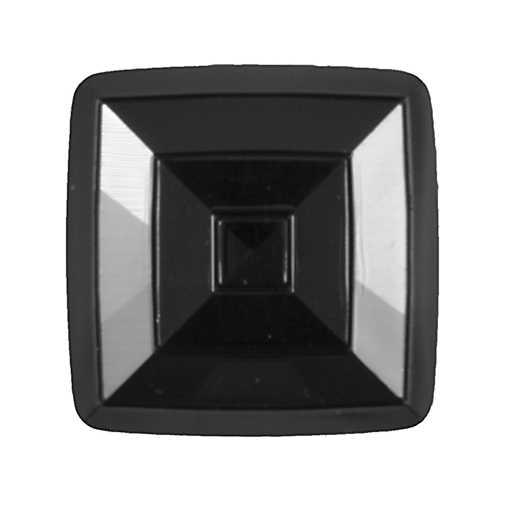 Italian Black Square Plastic Button - 48L/30mm