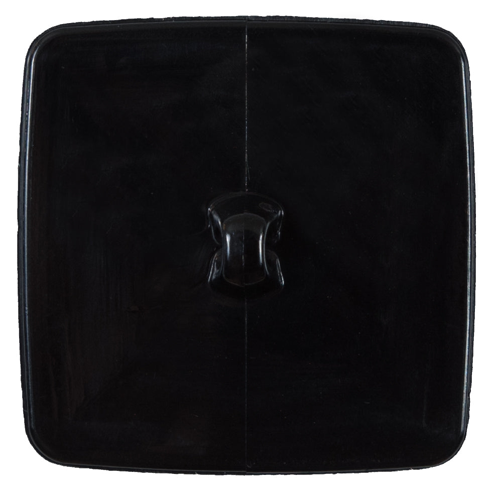 Italian Black Square Plastic Button - 64L/40MM - Detail