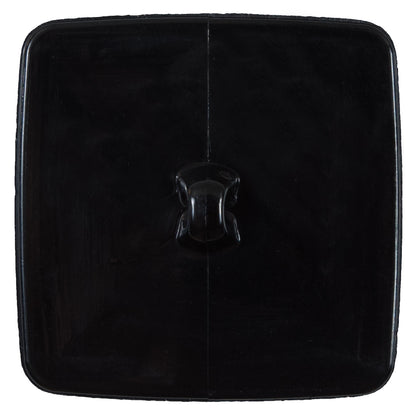 Italian Black Square Plastic Button - 64L/40MM - Detail