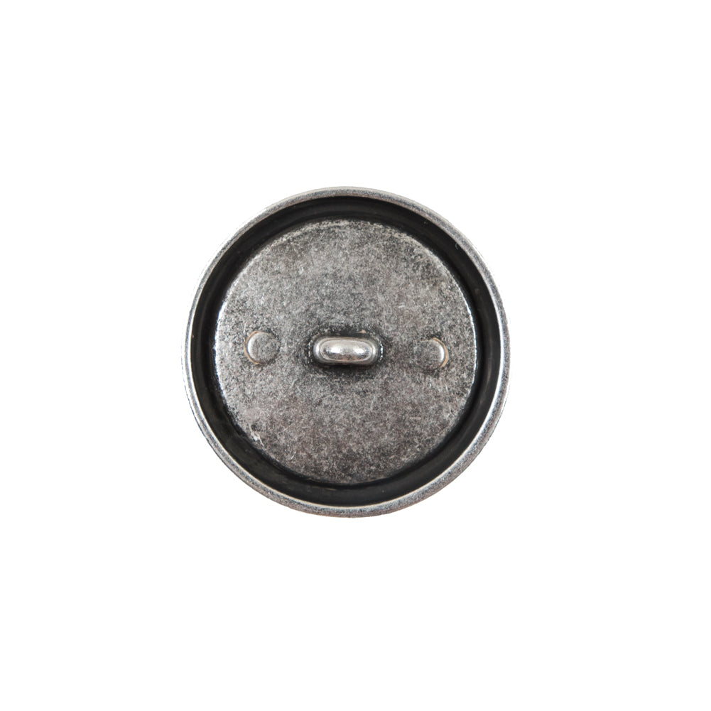 Italian Gray and Silver Crest Metal Button - 32L/20mm Detail