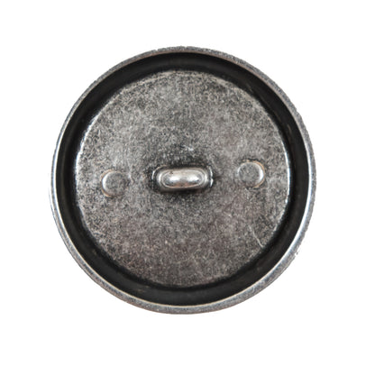Italian Gray and Silver Crest Metal Button - 44L/28mm - Detail