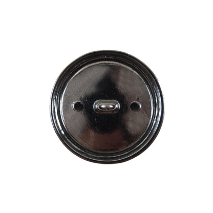Italian Black and Silver Crest Metal Button - 36L/23mm - Detail