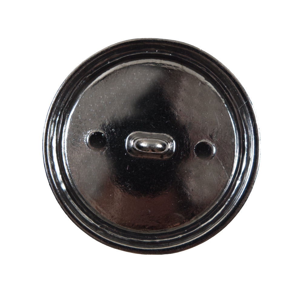 Italian Black and Silver Crest Metal Button - 44L/28mm - Detail