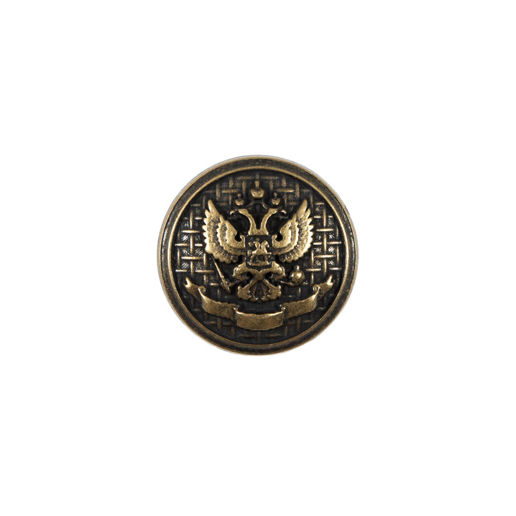 template--25130090922057__main-Italian Antique Gold Button with Double-Headed Eagle Emblem - 24L/15mm