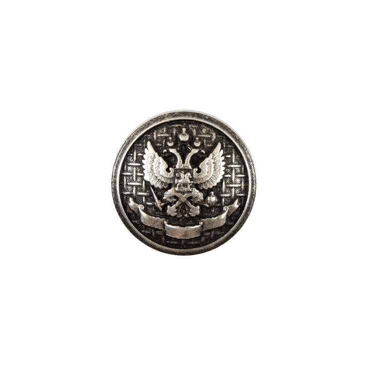 template--25130090922057__main-Italian Silver Button with Double-Headed Eagle Emblem - 24L/15mm