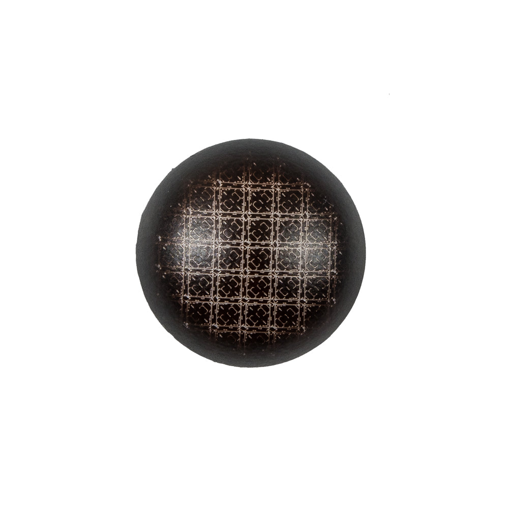 Italian Brown Checkered Plastic Button - 32L/20mm
