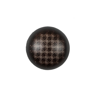 Italian Brown Checkered Plastic Button - 32L/20mm