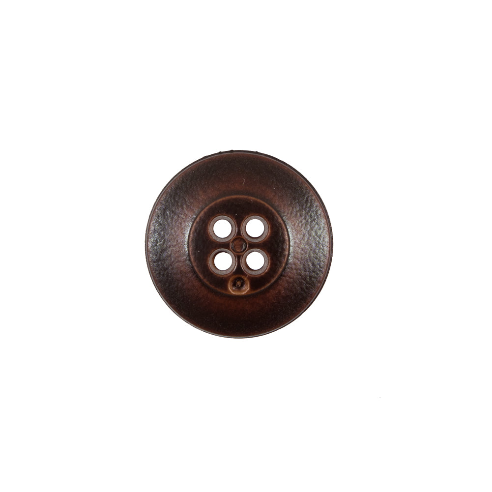 Italian Dark Brown 4-Hole Plastic Button - 24L/15mm - Detail
