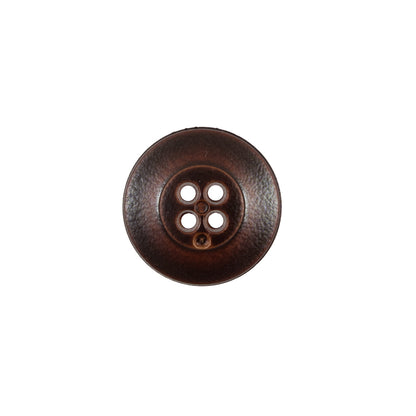 Italian Dark Brown 4-Hole Plastic Button - 24L/15mm - Detail