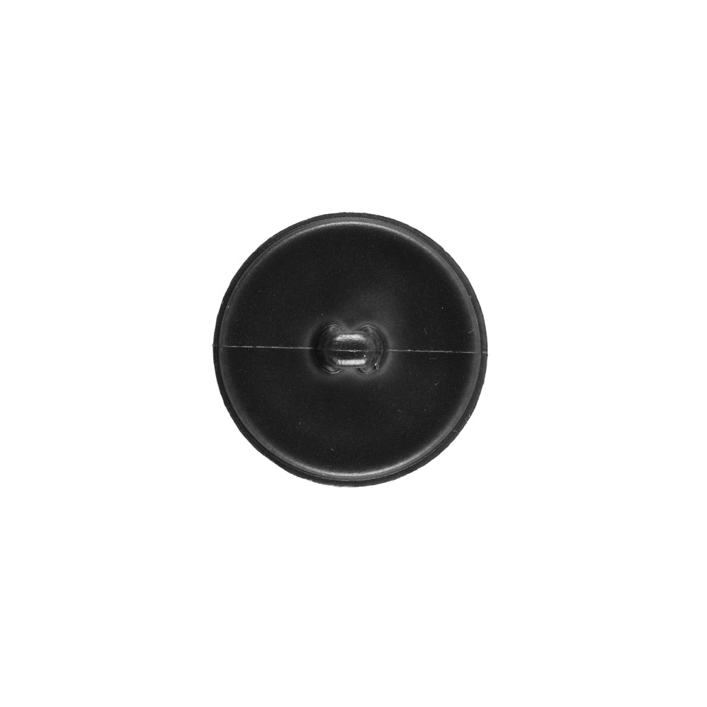 Italian Black Faux Leather Plastic Button - 24L/15mm - Detail