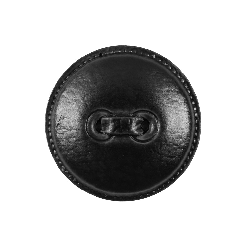 Italian Black Faux Leather Plastic Button - 40L/25.5mm