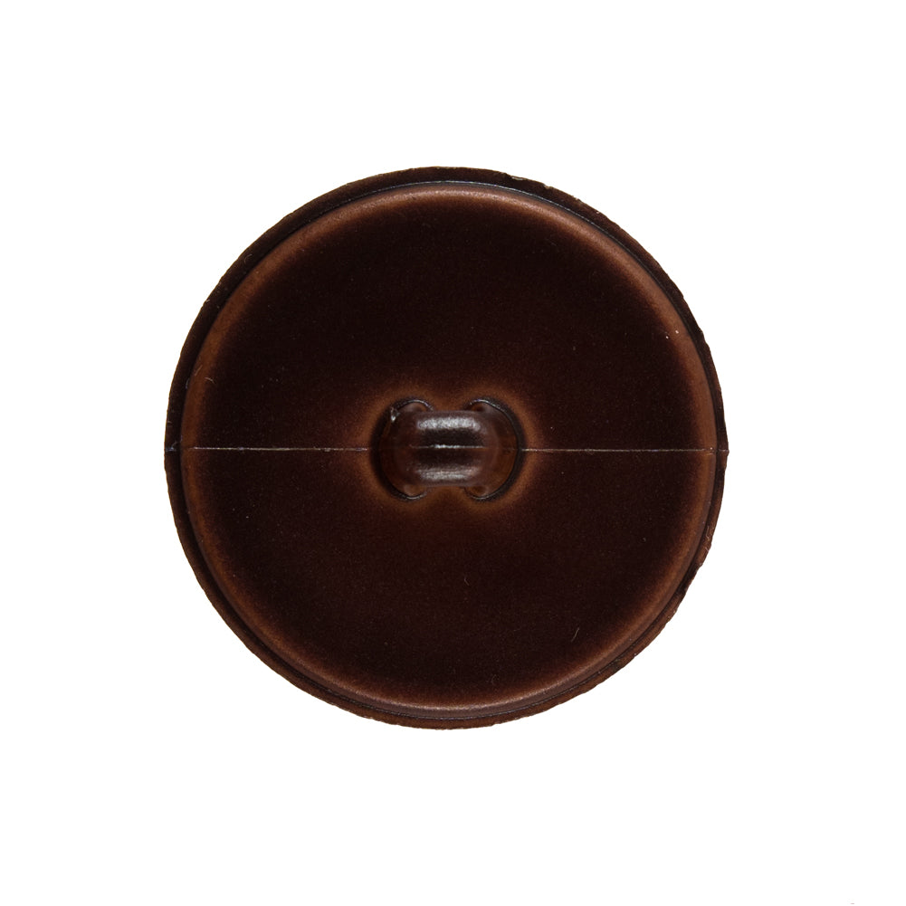Italian Dark Brown Faux Leather Plastic Button - 40L/25mm - Detail