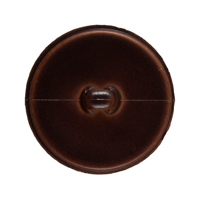 Italian Dark Brown Faux Leather Plastic Button - 48L/30.5mm Detail