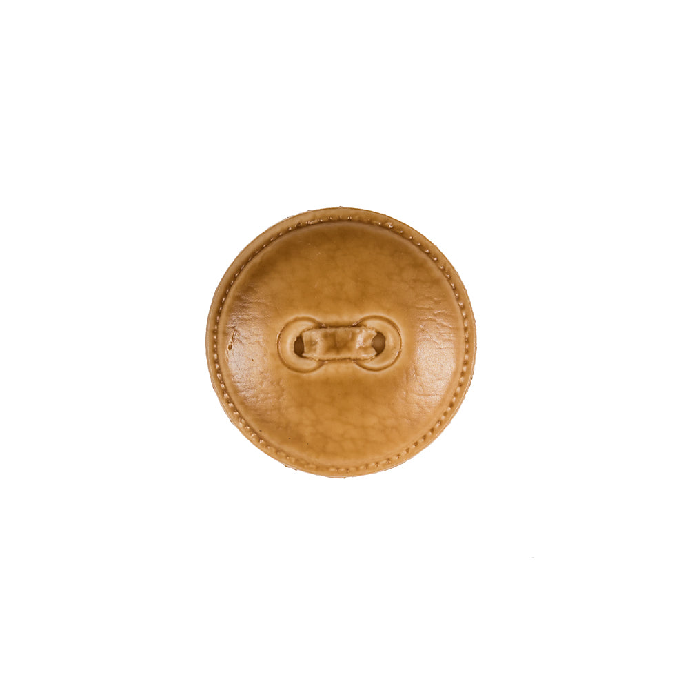 Italian Light Brown Faux Leather Plastic Button - 24L/15mm