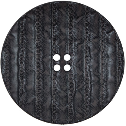 Italian Black Textured 4-Hole Button - 80L/50.8mm