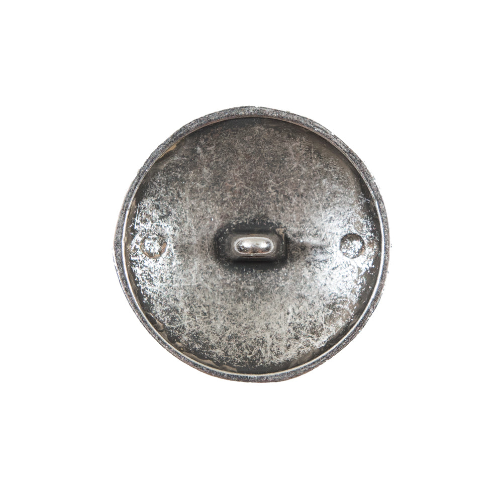 Italian Black and Silver Floral Metal Button - 36L/23mm Detail