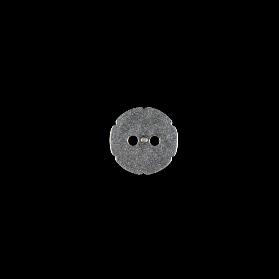 Italian Silver 2-Hole Metal Button - 16L/10mm - Detail