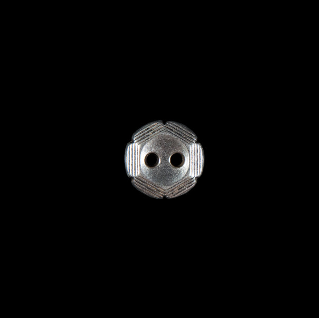Italian Silver 2-Hole Metal Button - 16L/10mm