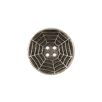 Italian Silver Spider Web Metal Button - 32L/20mm