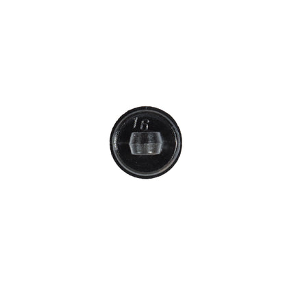 Italian Black Spiral Etched Plastic Button - 16L/10mm - Detail