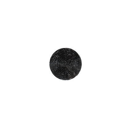 Italian Black Spiral Etched Plastic Button - 16L/10mm