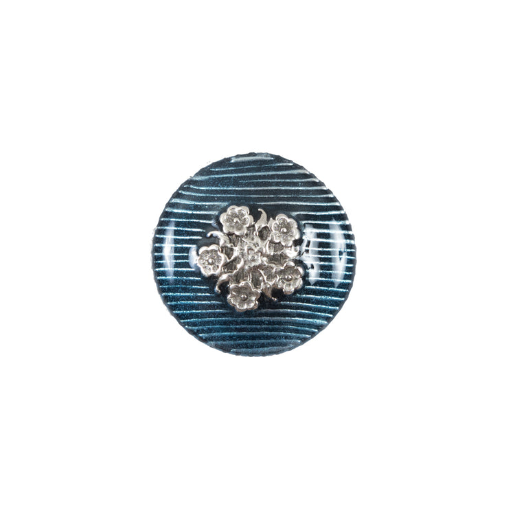 template--25130090922057__main-Italian Aqua and Silver Floral Metal Button - 24L/15mm