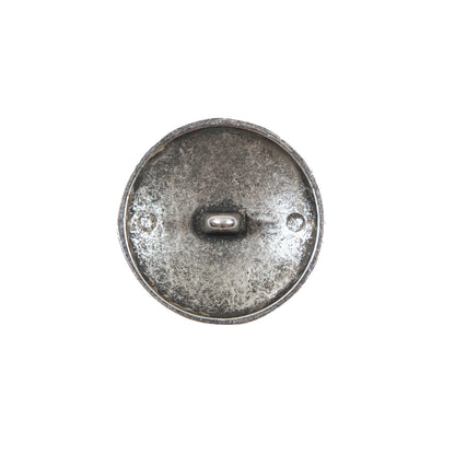 Italian Aqua and Silver Floral Metal Button - 32L/20mm - Detail