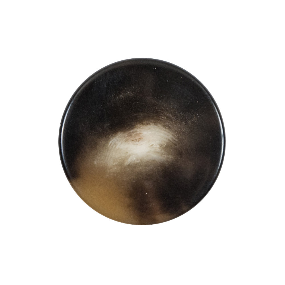 Italian Brown Glossy Plastic Button - 40L/25.5mm