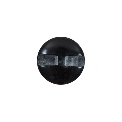 Italian Black Glossy Plastic Button - 24L/15mm - Detail