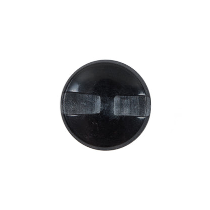 Italian Black Glossy Plastic Button - 28L/18mm - Detail