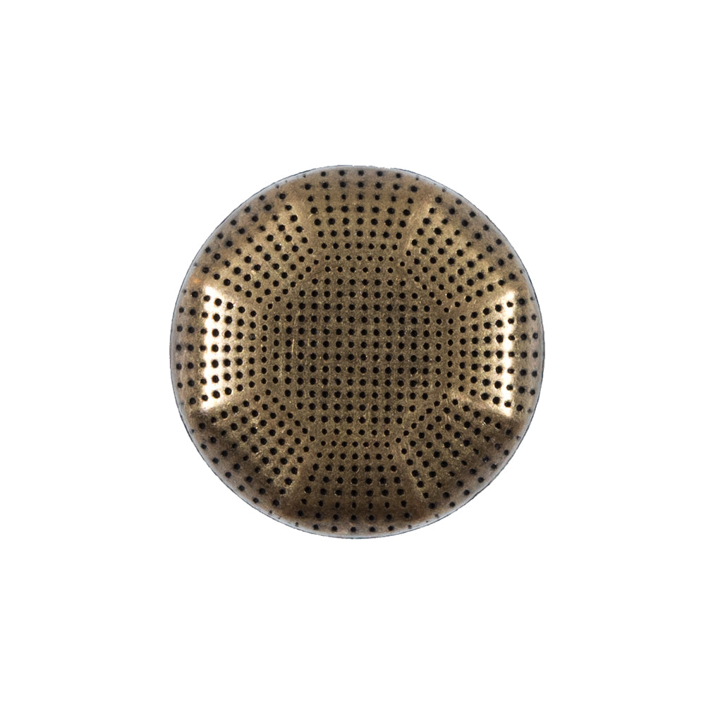 Italian Gold Perforated Metal Button - 36L/23mm